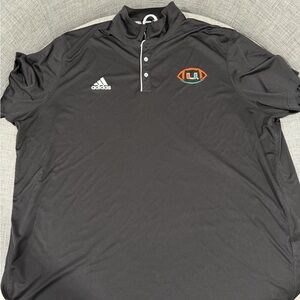 Adidas Men's Hurricane’s Football team Charcoal Polo with Logo